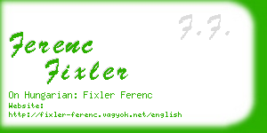 ferenc fixler business card